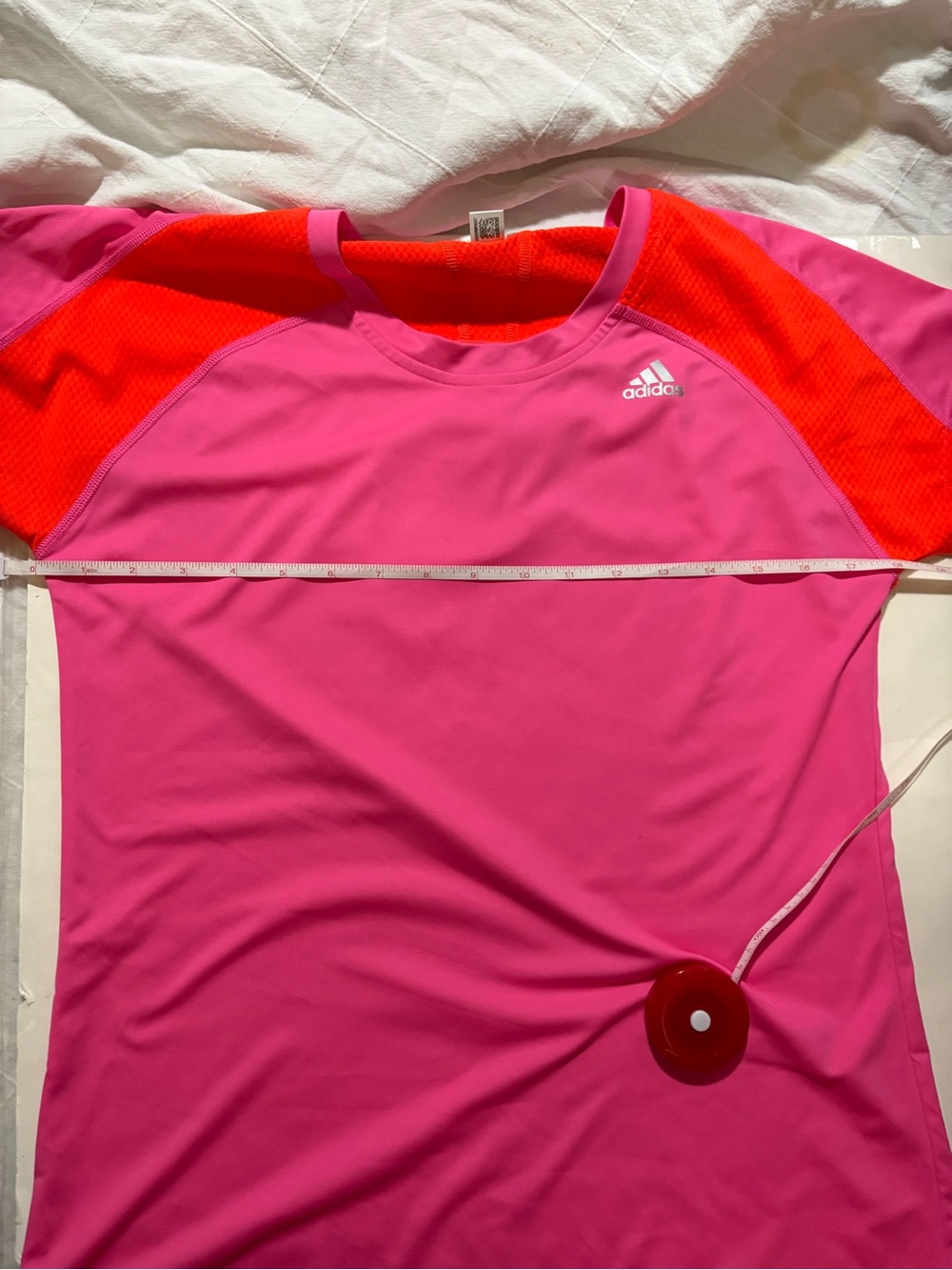 adidas Women’s Bright Pink Short Sleeve Tee with Red Accents - Picture 8 of 9